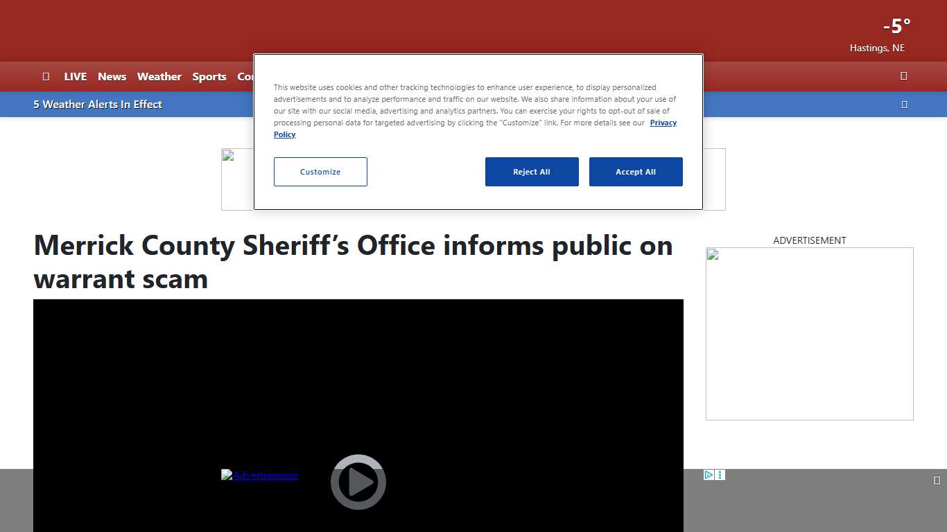 Merrick County Sheriff’s Office informs public on warrant scam