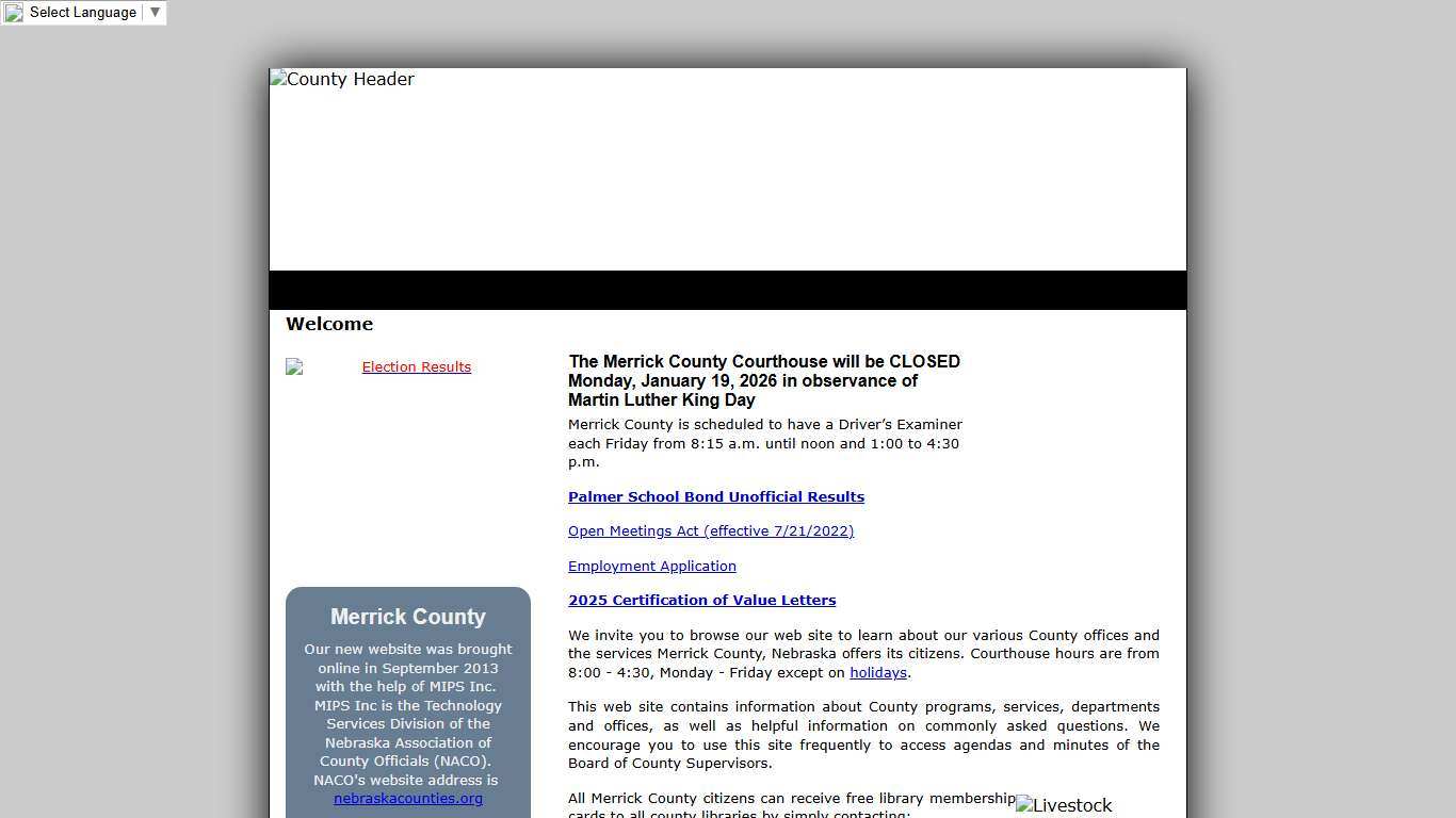 Merrick County Nebraska