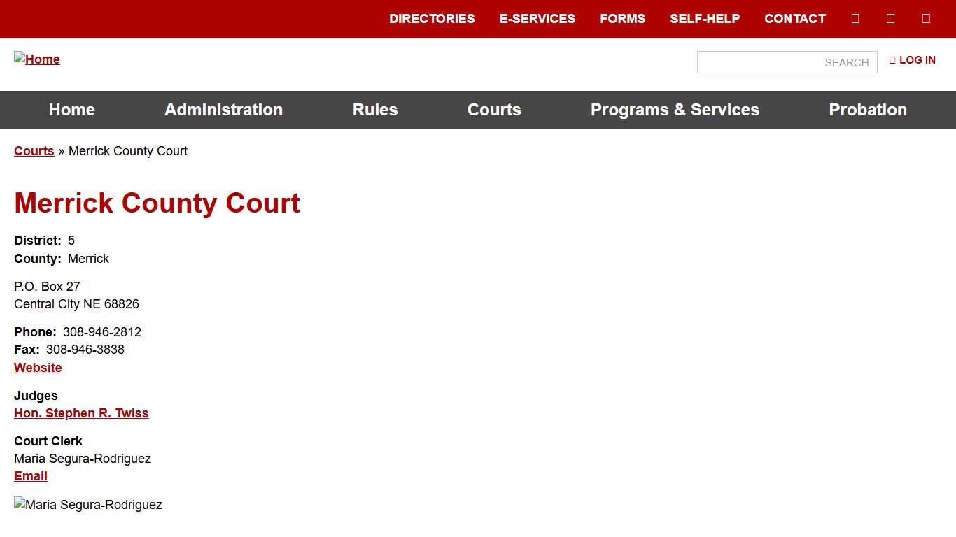 Merrick County Court Nebraska Judicial Branch